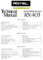 Rotel RX-403 - Technical manual 